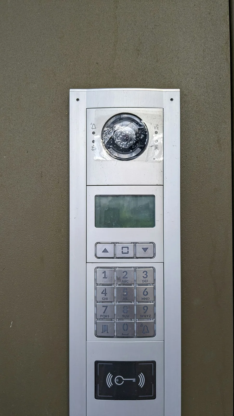 Combined intercom, keypad and card reader entry station
